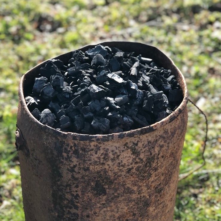 Bucket of charcoal