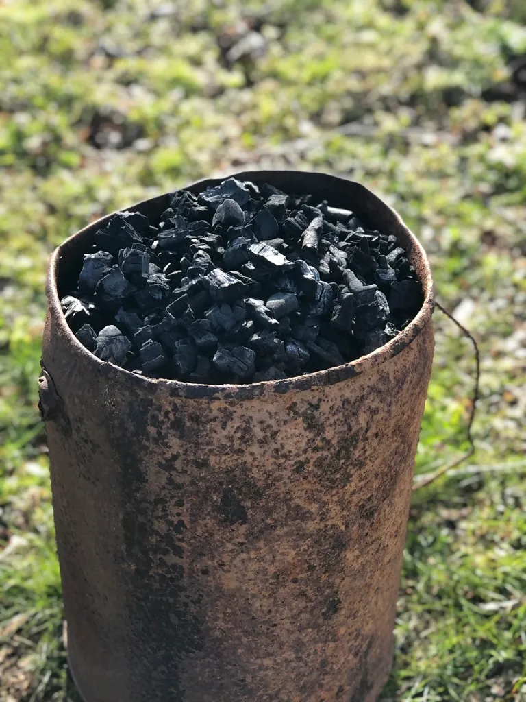 Final product. A bucket of charcoal