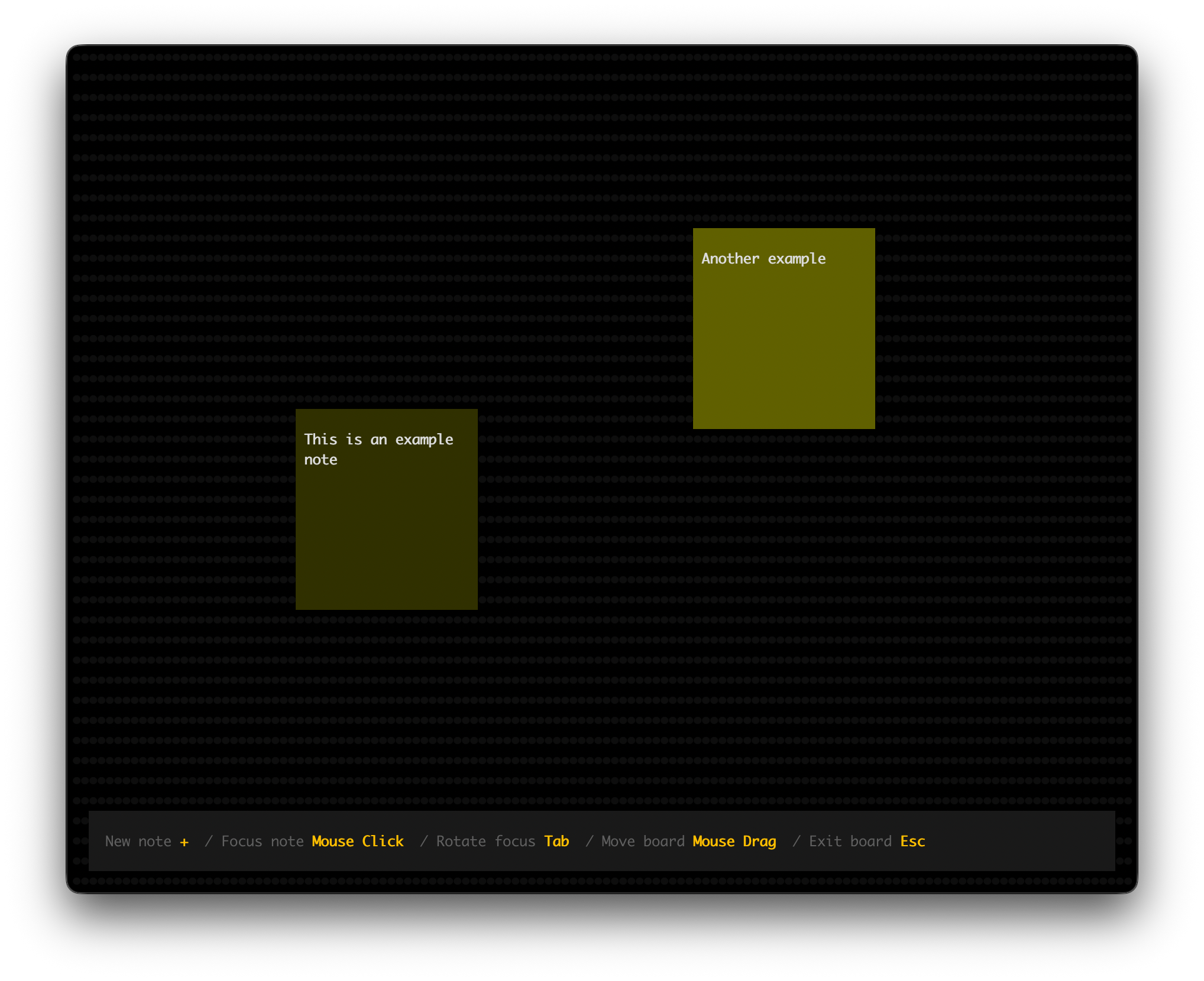 Noteworthy terminal UI